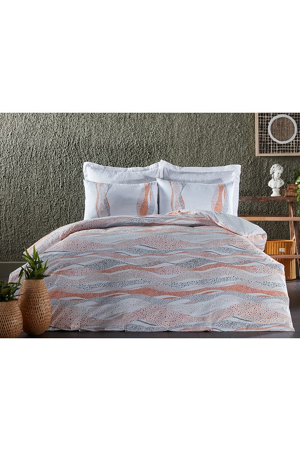 Polycotton Pamuklu Nevresim Takımı Lidya Tek Kişilik - Turuncu - 9