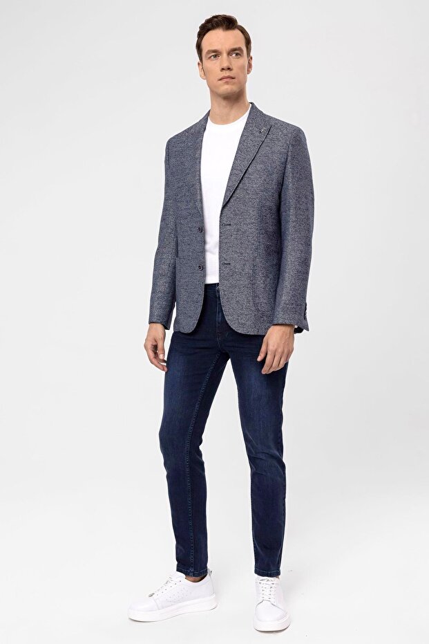 Slim Kalıp Armürlü Ceket - 3