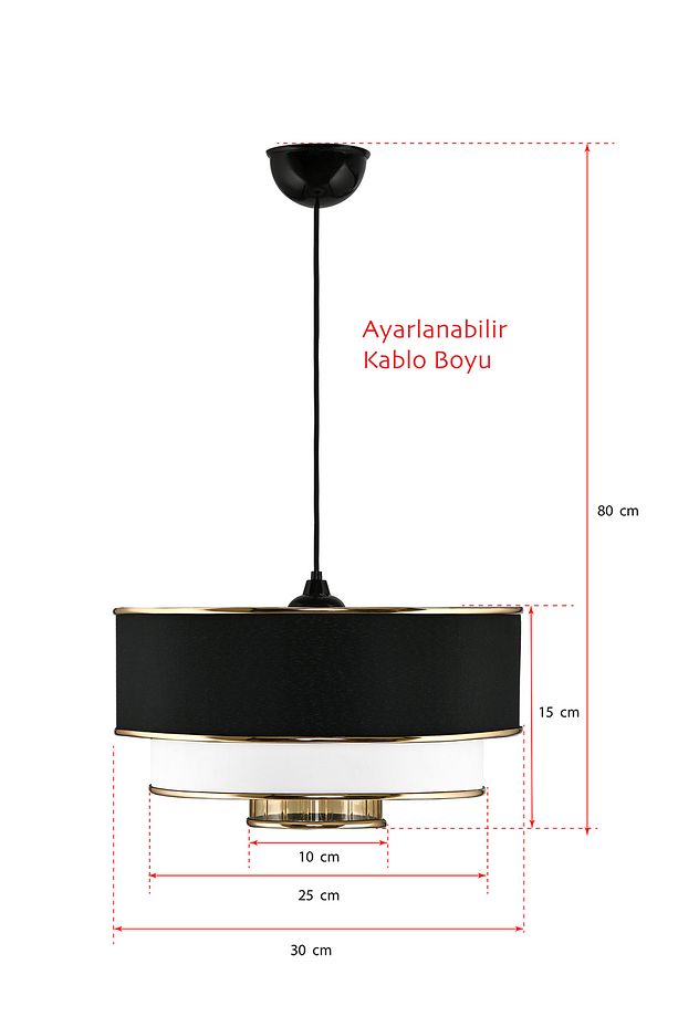 Kumaş Başlıklı 3 Katlı Modern Avize ve 2 Adet Abajur Set Yatak Odası Çocuk Odası Salon Mutfak Hol - 7