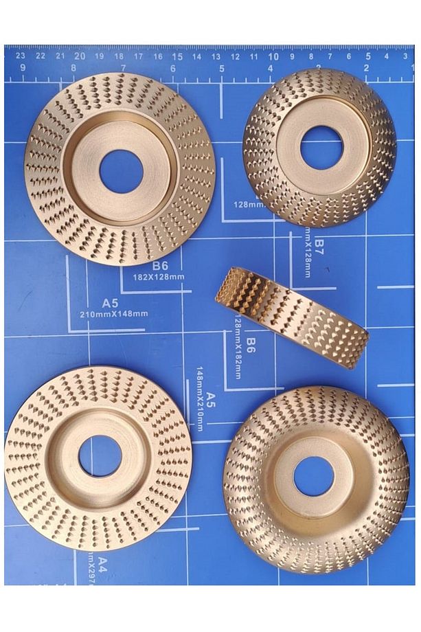 Ahşap için spiral avuç taşlama diski 5 Parça Oyma Aşındırma titanyum disk seti - 3