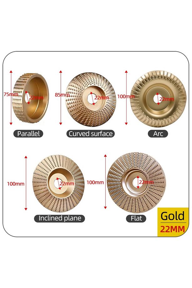 Ahşap için spiral avuç taşlama diski 5 Parça Oyma Aşındırma titanyum disk seti - 7