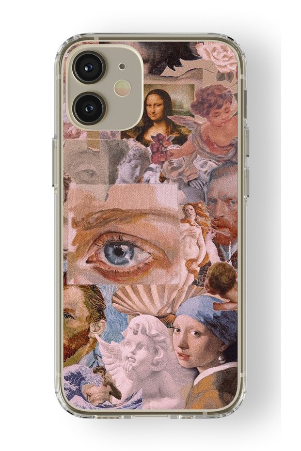 حافظة شفافة مطبوعة بتصميم فني كلاسيكي متوافقة مع هاتف Iphone 12 Mini