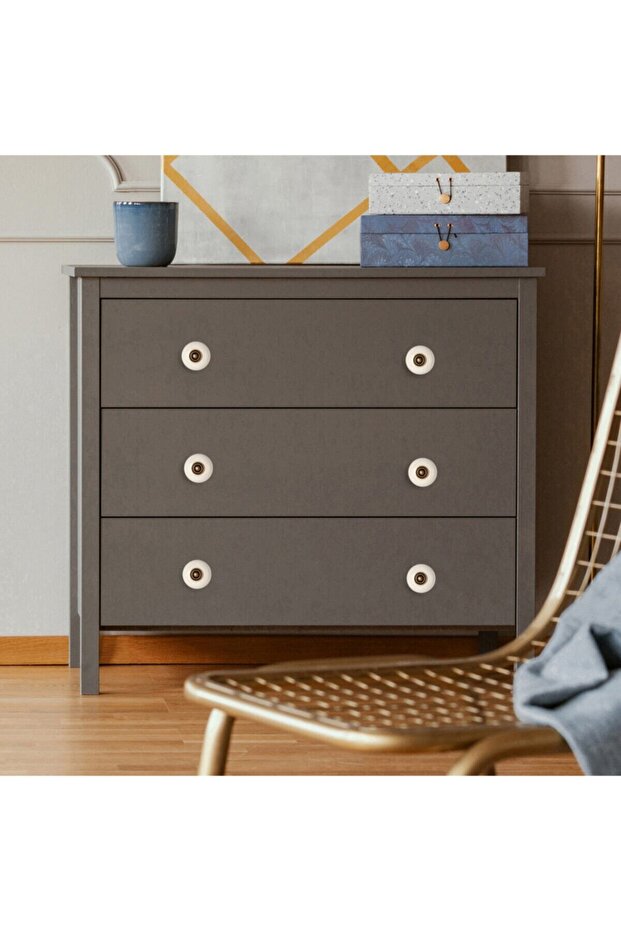 Ç.rustik Düğme Kulp - Krem / Antik - 4