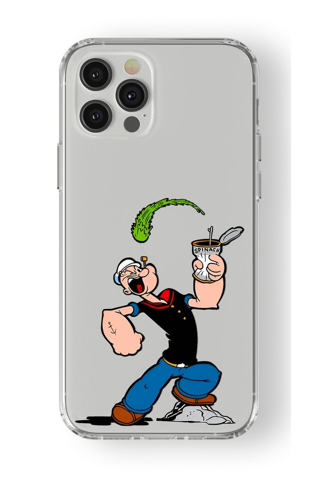 حافظة شفافة مطبوعة بتصميم باباي متوافقة مع هاتف iPhone 15 Pro Max