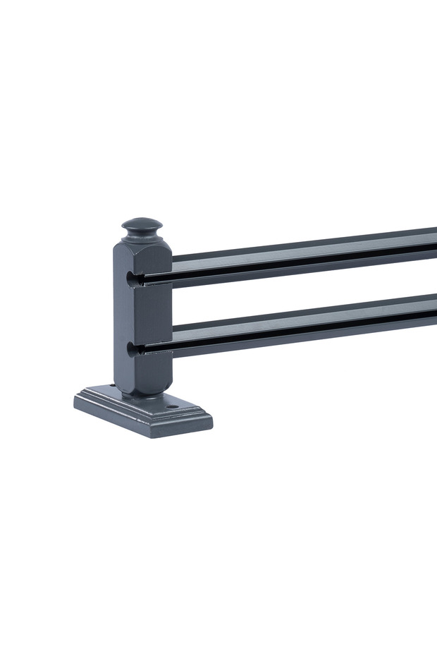 Antrasit Çift Borulu Çetray Rustik Perde Askısı 175 CM - 3