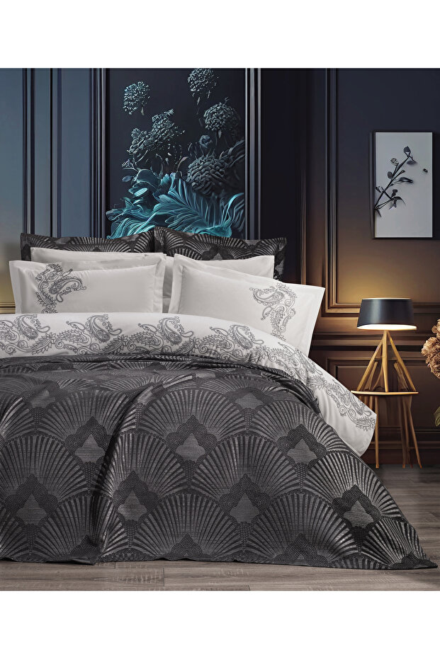 Firdevs Embroidered Duvet Cover Set 6 Pieces 100% Organic Cotton