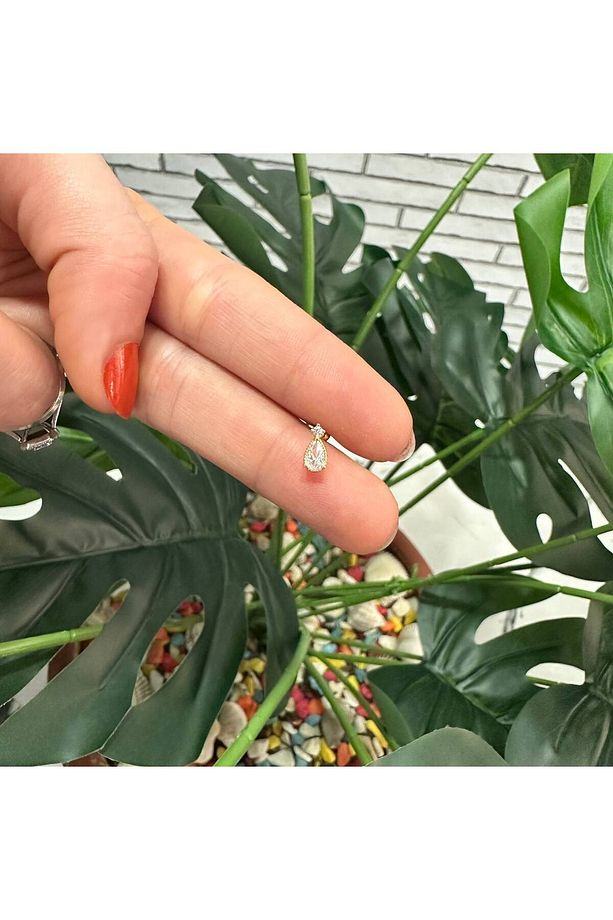 Cerrahi Çelik Taşlı Piercing Labret Kulak Conch Forward Helix Kıkırdak Tragus Küpe - 1