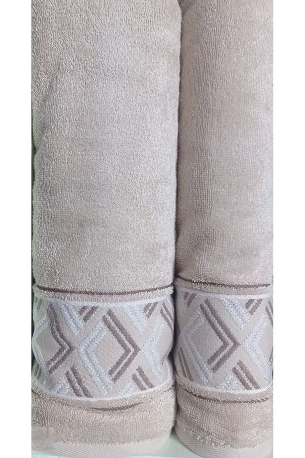 Fiore Line Bej Yeşil Bambu Hamam Seti - 3