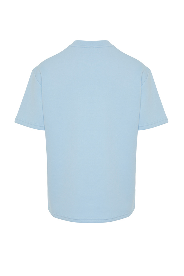 Mavi Oversize/Geniş Kesim Kabarık Yazı Baskılı Kısa Kollu Tok Kumaşlı T-Shirt TMNSS24TS00114 - 8
