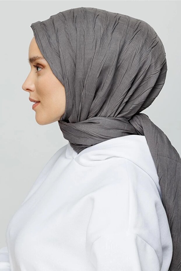 Gri Piliseli Bambu Şal - 1