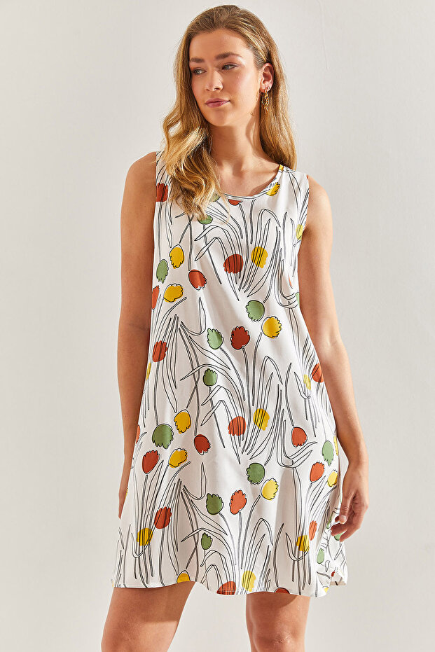 Women's Multicolor Patterned Viscose Dress 60171041
