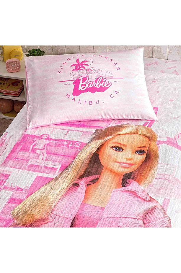 Lisanslı Barbie Box Home Tek Kişilik %100 Pamuk Pike Takımı - 2