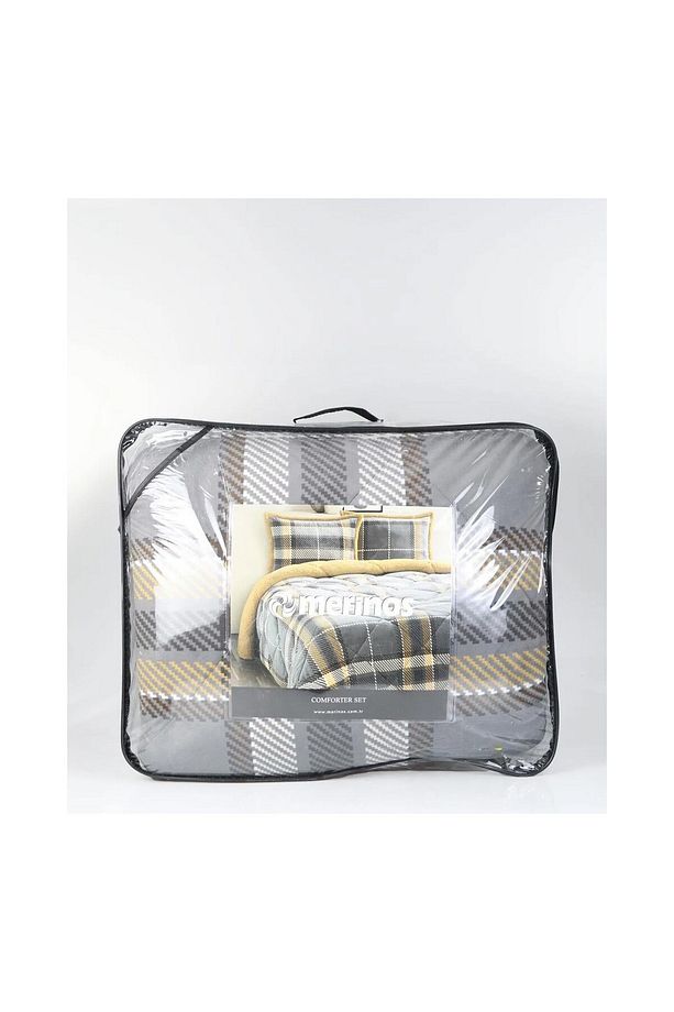 Comforter Tek Kişilik Yorgan Seti  Antonin Gri-Sarı - 2