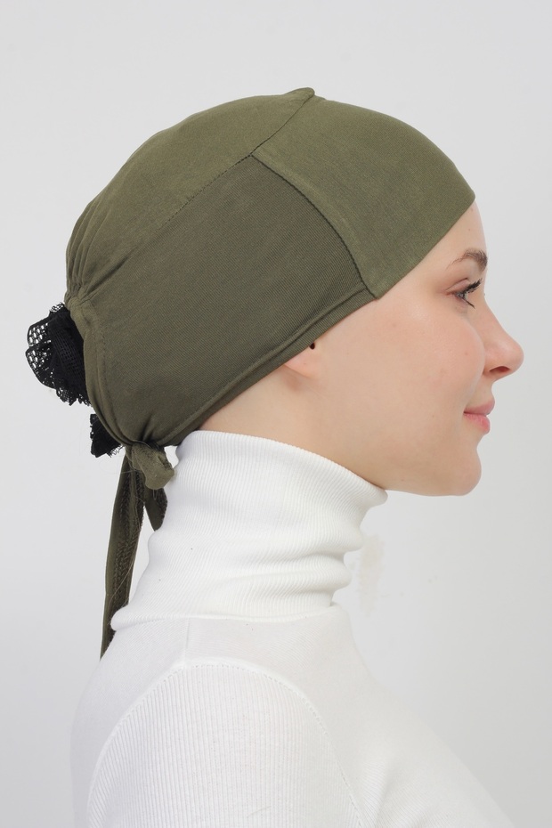 Practical Seamless Tied Non-Slip Hijab Bonnet-khaki