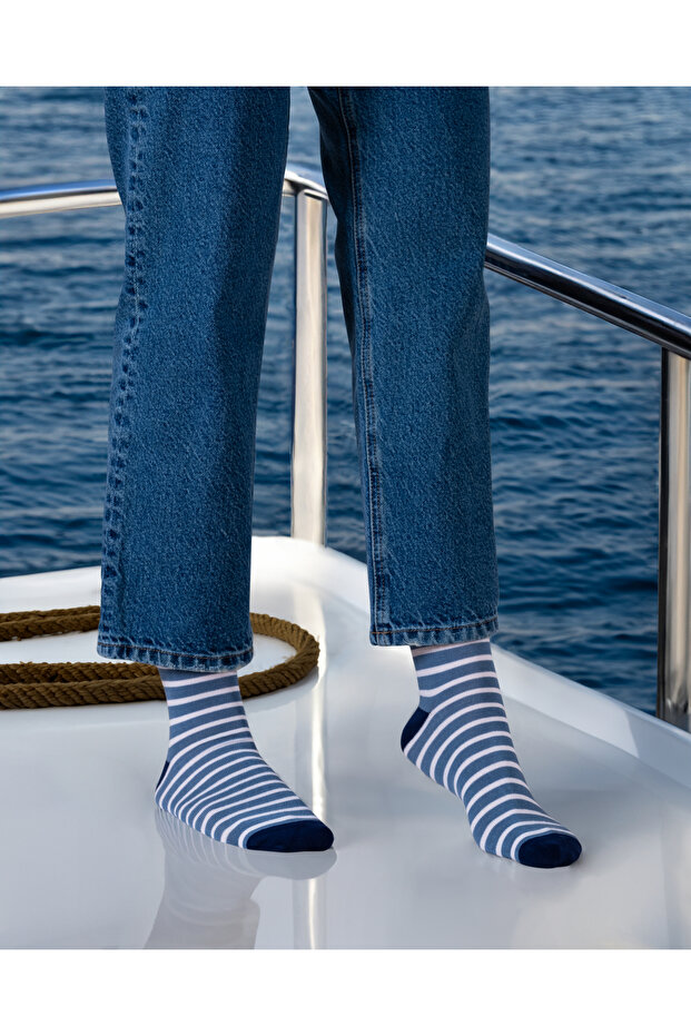 3 Pack Shark Patterned Elasticless Bamboo Socks - 5