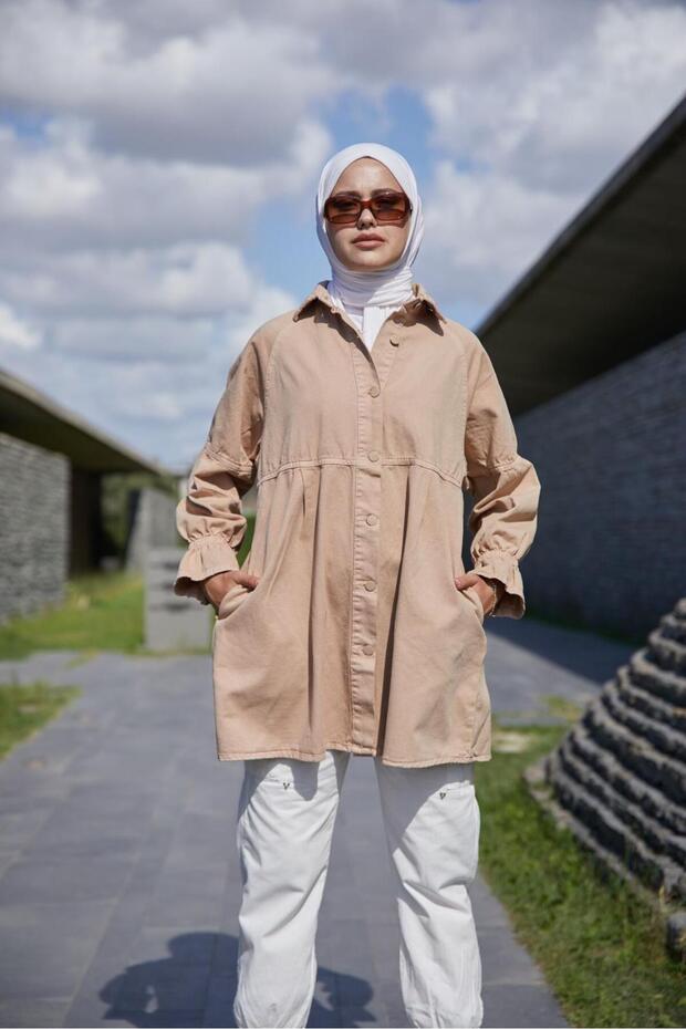 سترة نسائية كبيرة الحجم من الدنيم