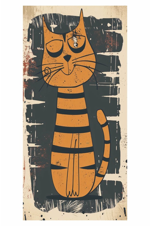 Saucy Cat Home Decoration Painting Mini Retro Wooden Poster