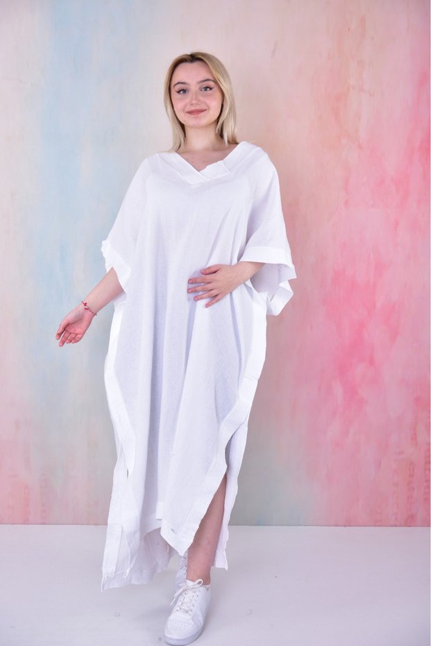 Casual Summer Seasonal Muslim Fabric Loose Poncho Women's Dress