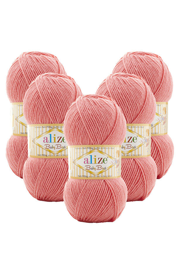 Baby Best 5-Piece 170 Dark Coral Hand Knitting Yarn