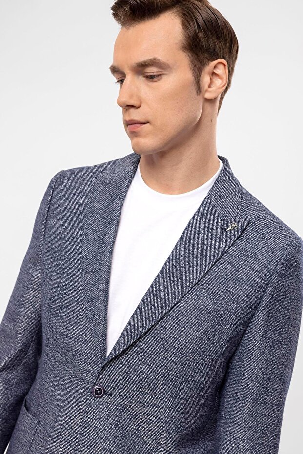 Slim Kalıp Armürlü Ceket - 5