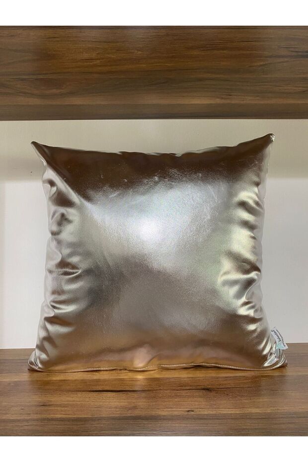 Plain Silver Foil Throw Pillow Cover