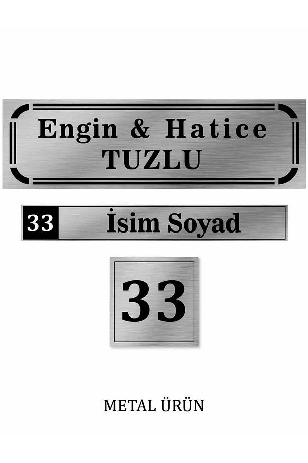 Kapı Isimliği Kapı Numarası Posta Kutusu Etiketi Krom Gümüş - 1