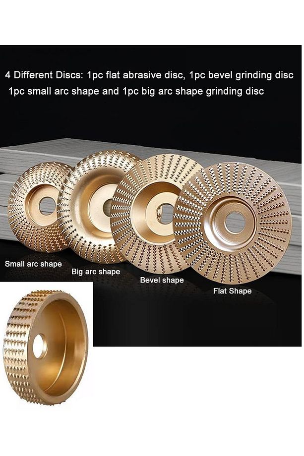 Ahşap için spiral avuç taşlama diski 5 Parça Oyma Aşındırma titanyum disk seti - 8