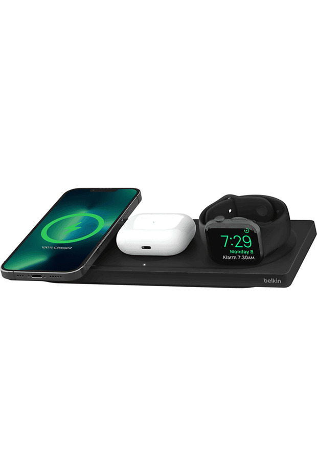 BC Pro Magsafe 3-in-1 Kablosuz Şarj Pedi Düz Siyah