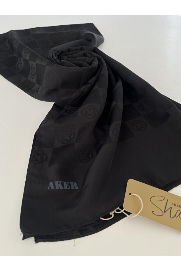 Siyah Dama Monogram Şal - 2