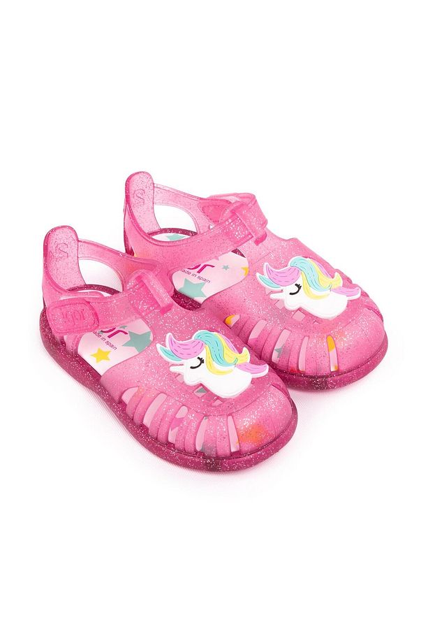 S10279 Tobby Unicorn Kız Çocuk Simli Fuşya Sandalet - 1