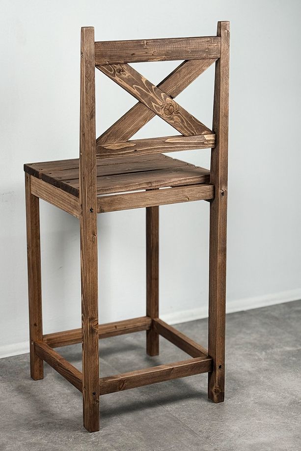 Bar Tabure Ahşap Sandalye Mutfak Bar Sandalyesi 5150 - 4