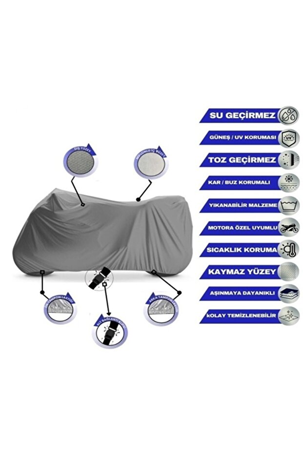 Motorcycle Tarpaulin with Connection Buckle and Waterproof Reflective Strip, Suitable for 4 Seasons Use with Bag
