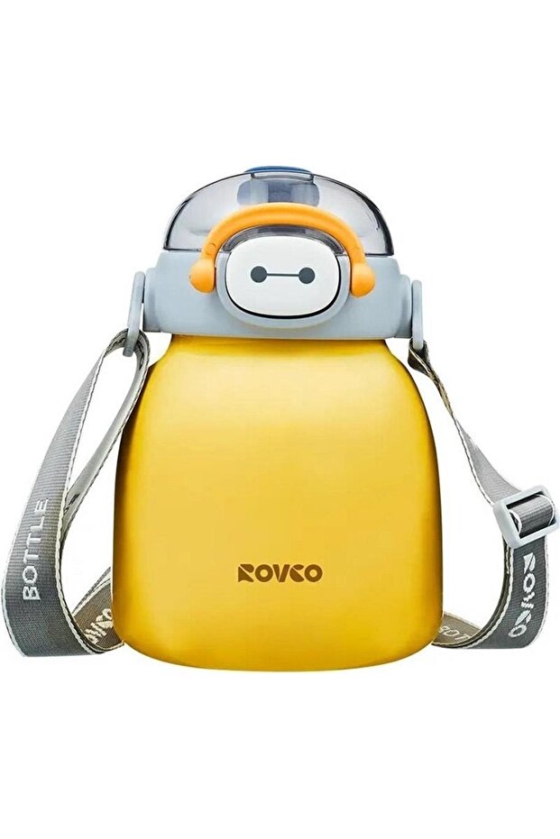 Rovco Stainless Steel Flask with Straw 1000ML Yellow