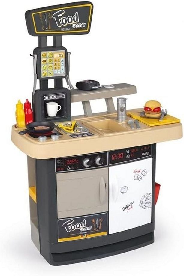 Smoby Food Köşe Restoran 1 Adet Düğmeli Fırın 1 adet Buzdolabı,1 adet Lavabo 1 adet Yazarkasa - 1