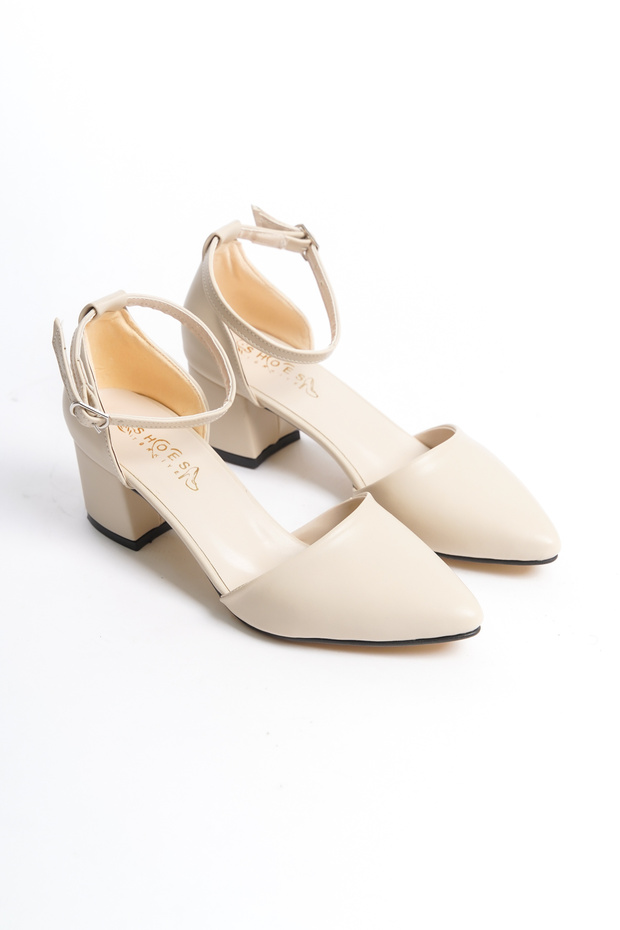 piele bej cu toc clasic - 3