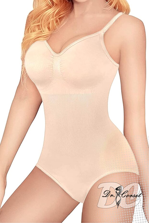 Zıbın Seamless Corset (Seamless) Non-Marking Full Body Shaper with Hooks at the Bottom