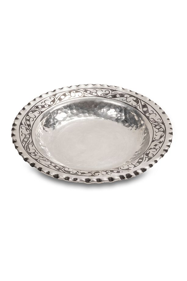 El Işlemesi Kahvaltılık Bakır Tabak 6 Lı Set - 3