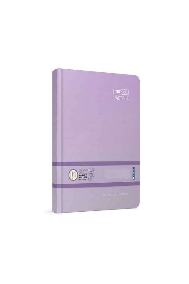دفتر ملاحظات The Book باستيل 14x20 120 ورقة 4 أقسام بغطاء صلب (3058) أرجواني مخطط