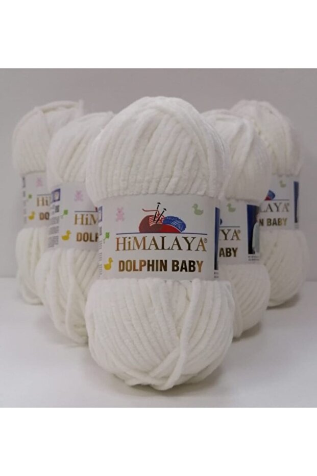 Dolphin Baby Velvet Knitting Yarn 5 Pack Off White 80363