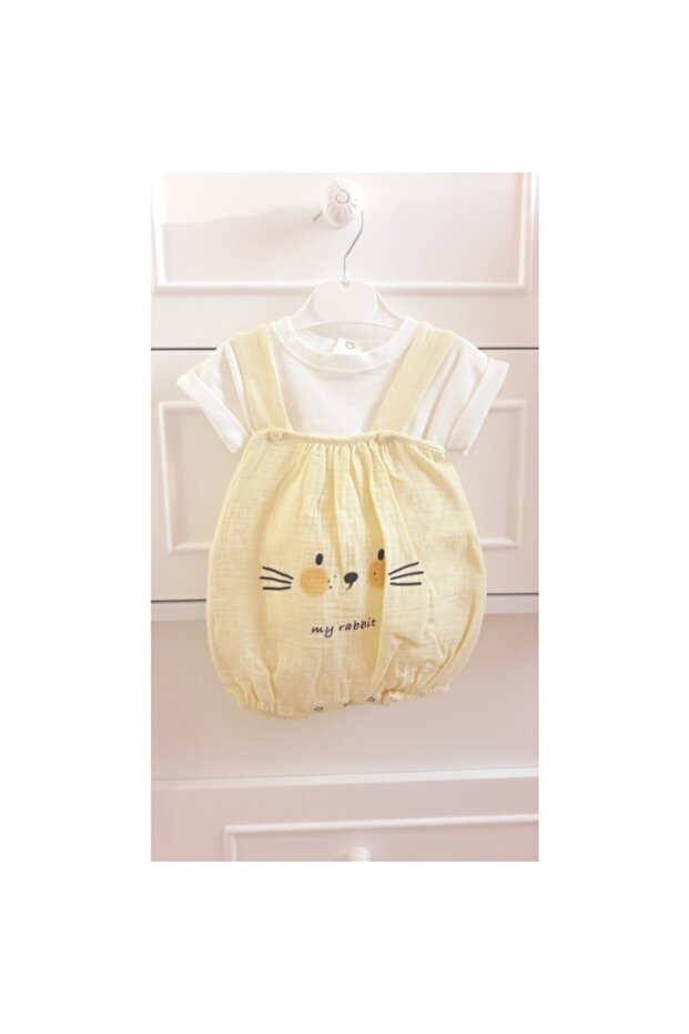 My Rabbit 2-Piece Set Cotton Baby Rabbit Romper Salopette Jumpsuit
