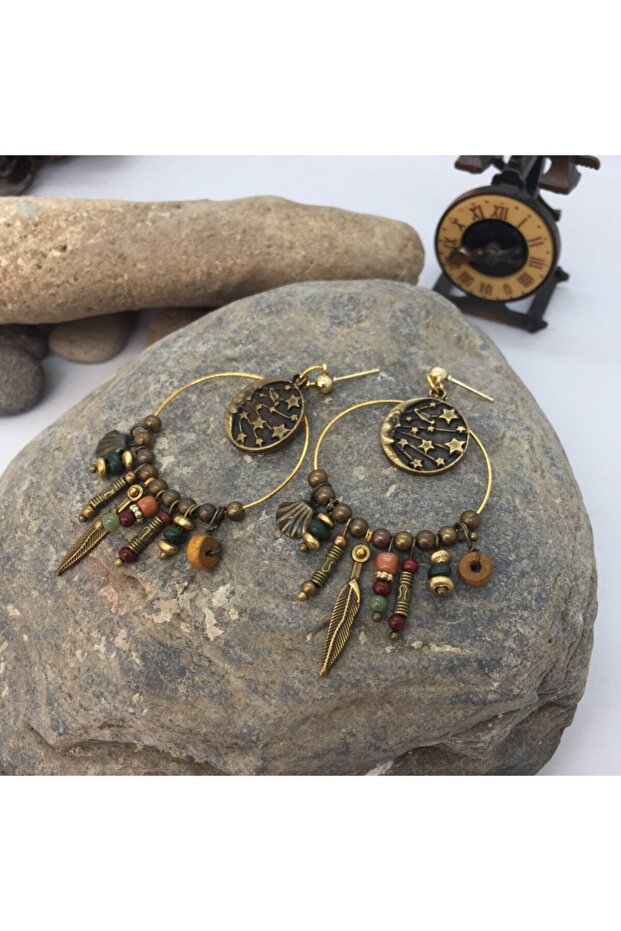 Handmade Ethnic Authentic Bohemian Star Figured Earrings
