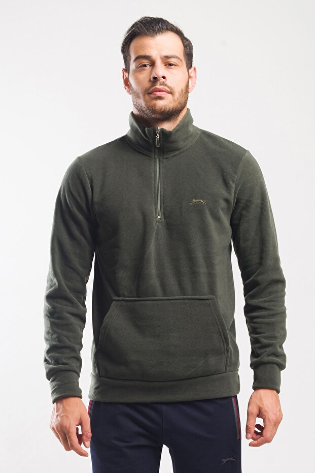Solıd I Erkek Sweatshirt Haki - 1