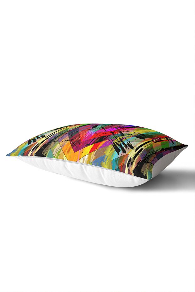 Rainbow Colorful Gometric Patterned Rectangular Throw Pillow Cover - 2