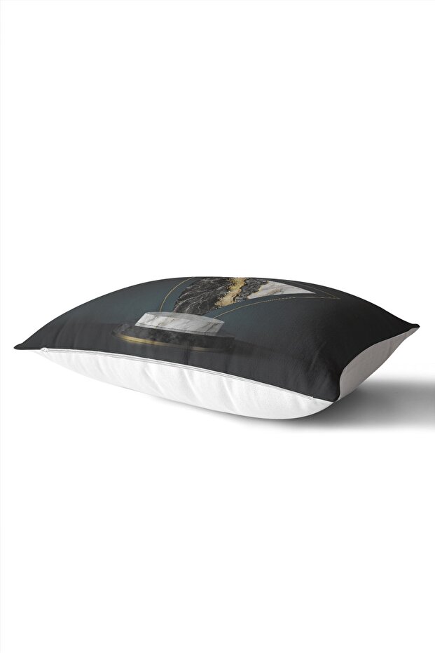 Modern Triangle Marble Patterned 3D Decorative Rectangular Throw Pillow Cover - 2