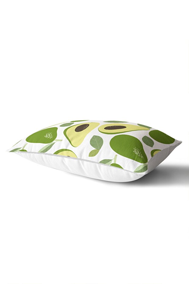 Multiple Avocado Printed Rectangular Throw Pillow Cover on White Background - 2