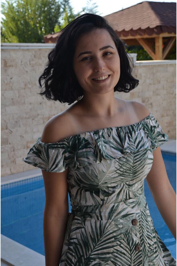 Yaprak Desenli Elbise - 4