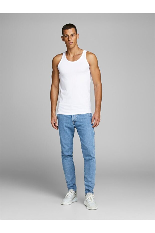 Men's White T-Shirt Tank Top 1-2-3 2014 Noos