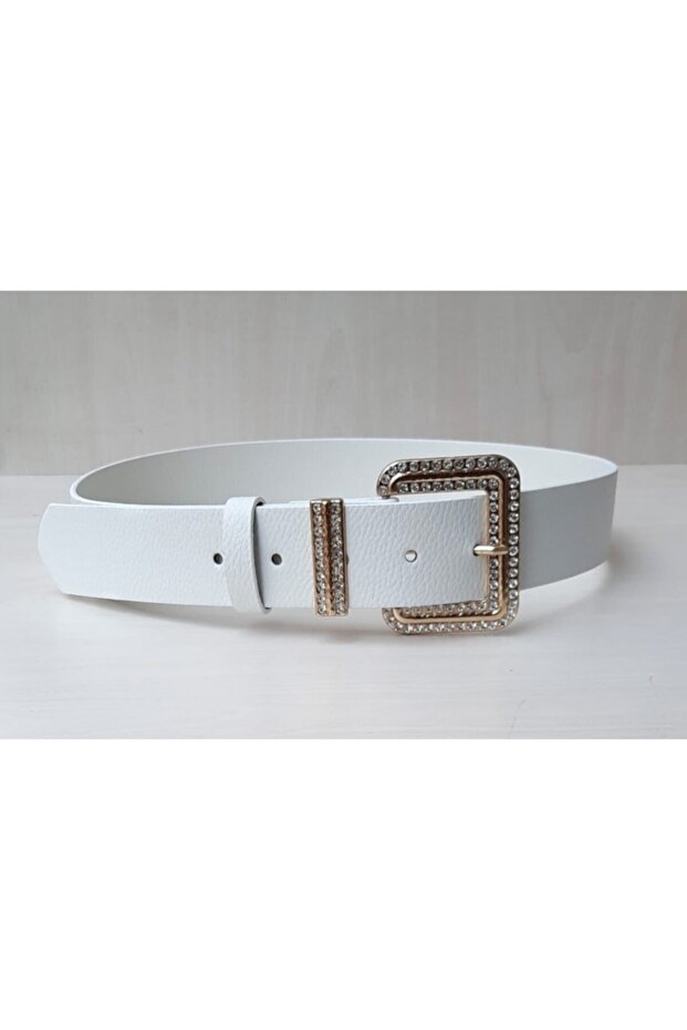 Kadın Beyaz Taşlı Kemer - 1