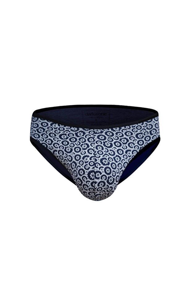 منقوشة الرجال الأزرق الداكن زلة - 1