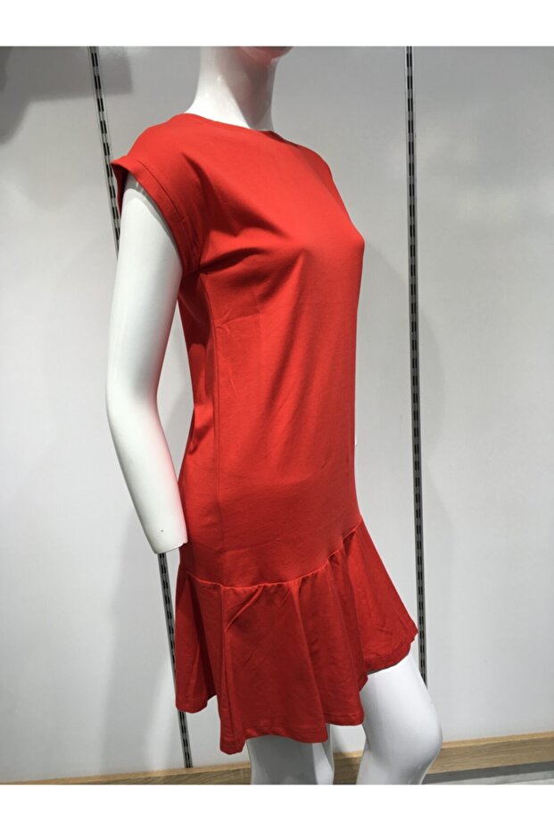 Kadın Kırmızı Basic Elbise - 3